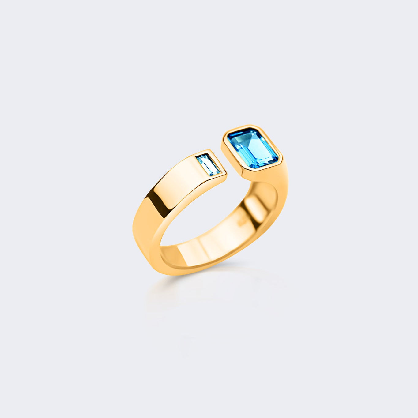 Arlo toi et moi ring in gold vermeil elegant dual stone design