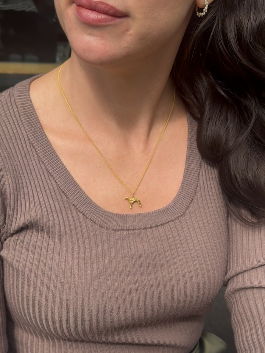 Greyhound Rescue Pendant with Curb Chain