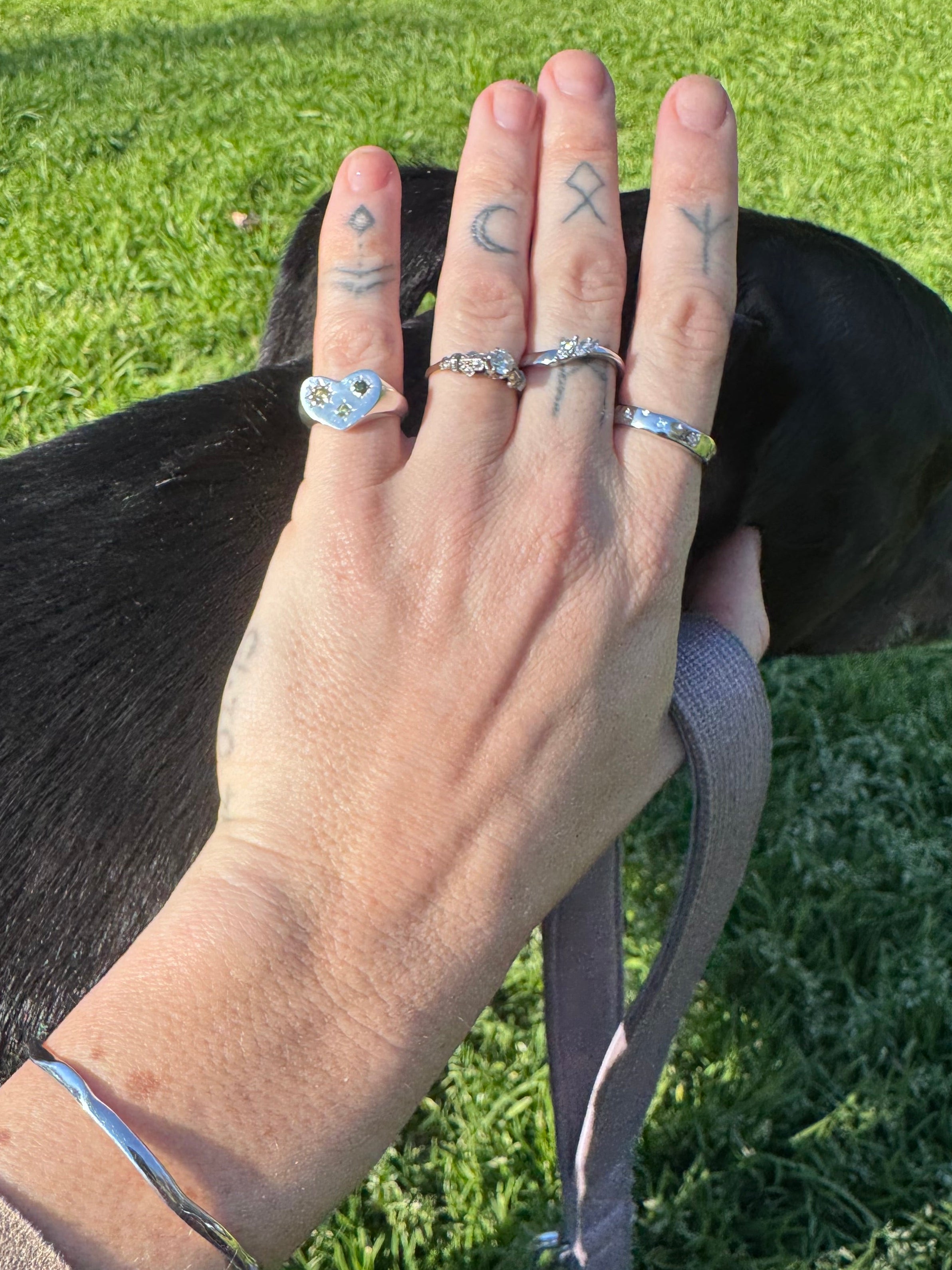 Sophie Green Heart Signer Ring