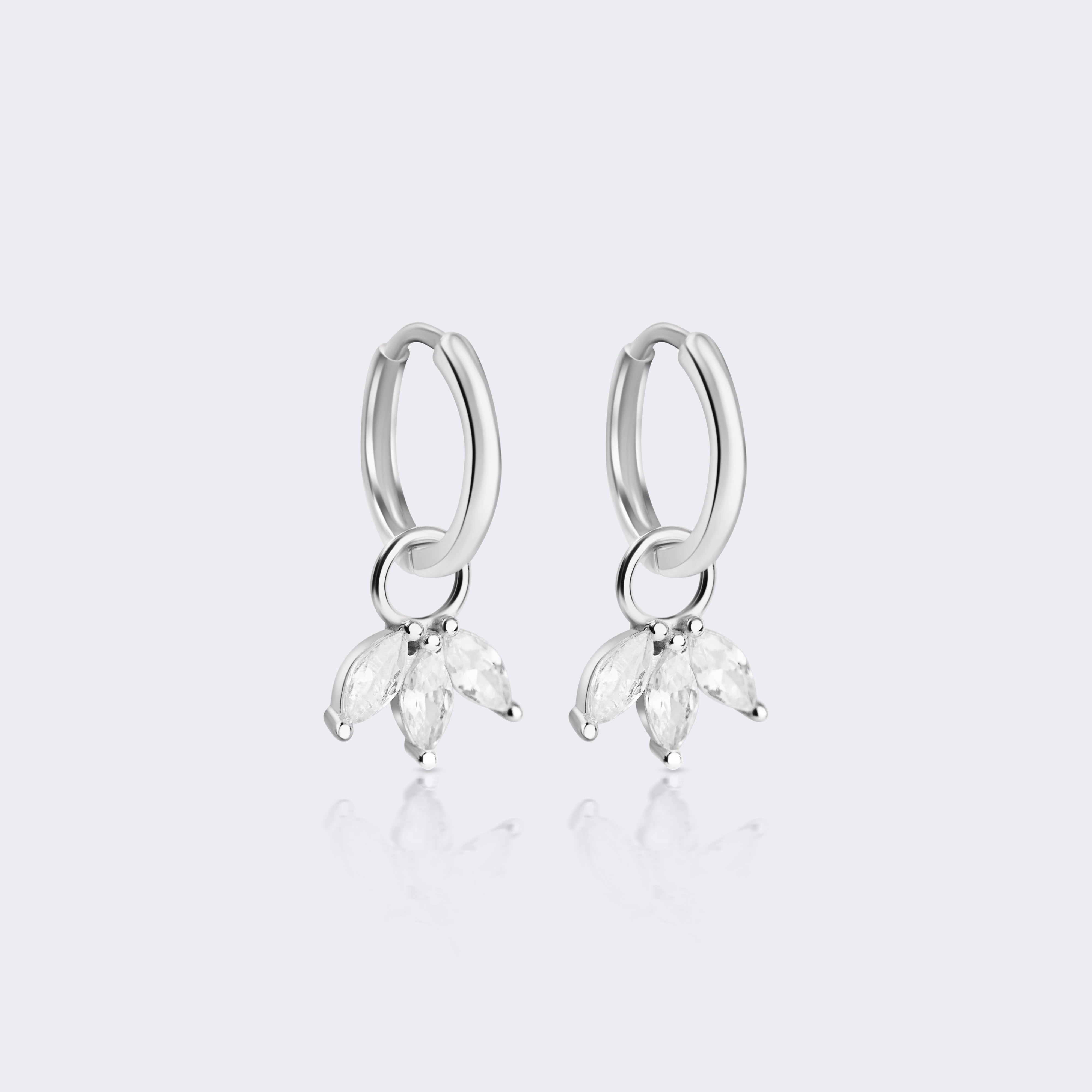 Lotus Huggie Earrings MarauxJewellery