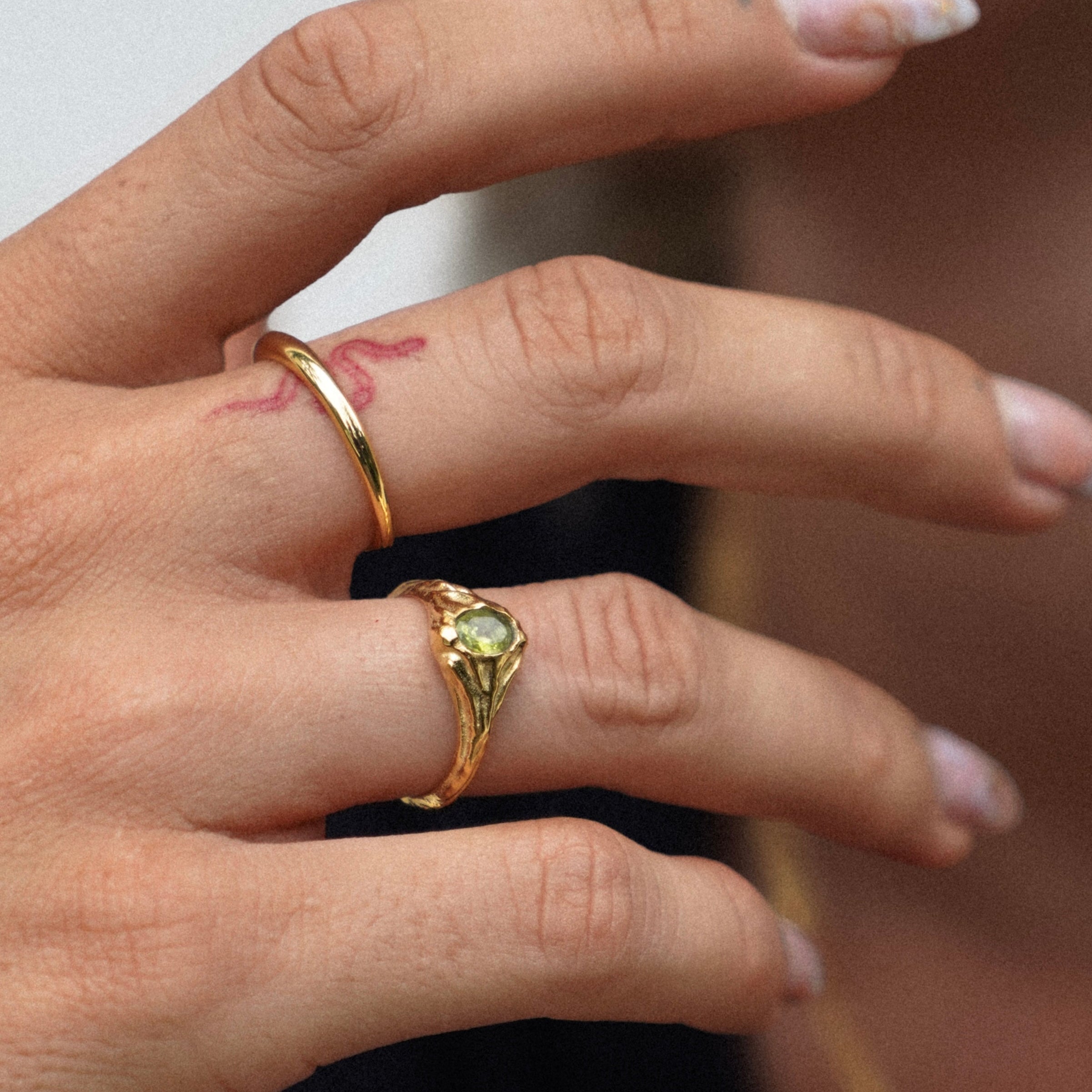 Alexis Ring Light Olive Green MarauxJewellery