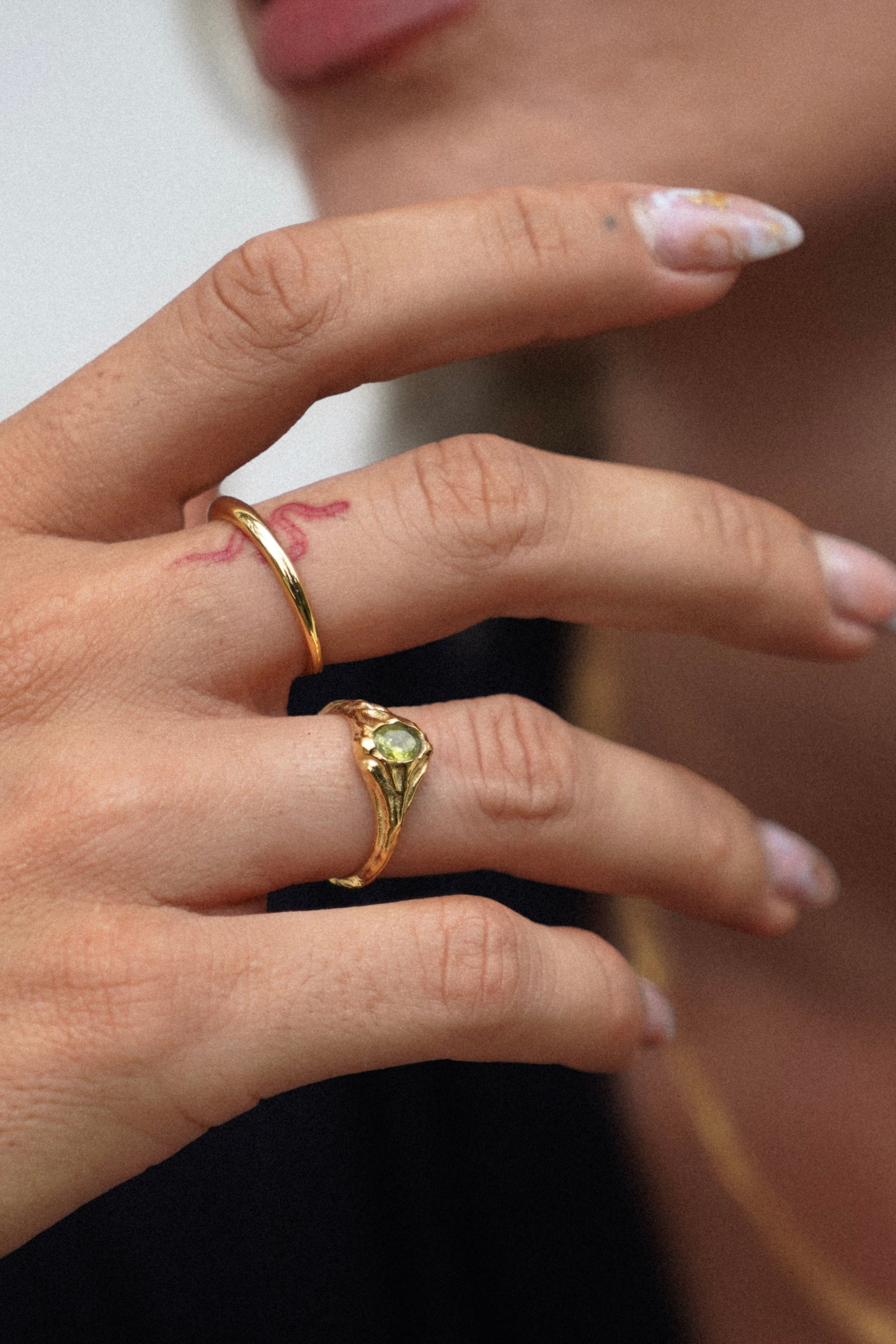 Alexis Ring Light Olive Green MarauxJewellery