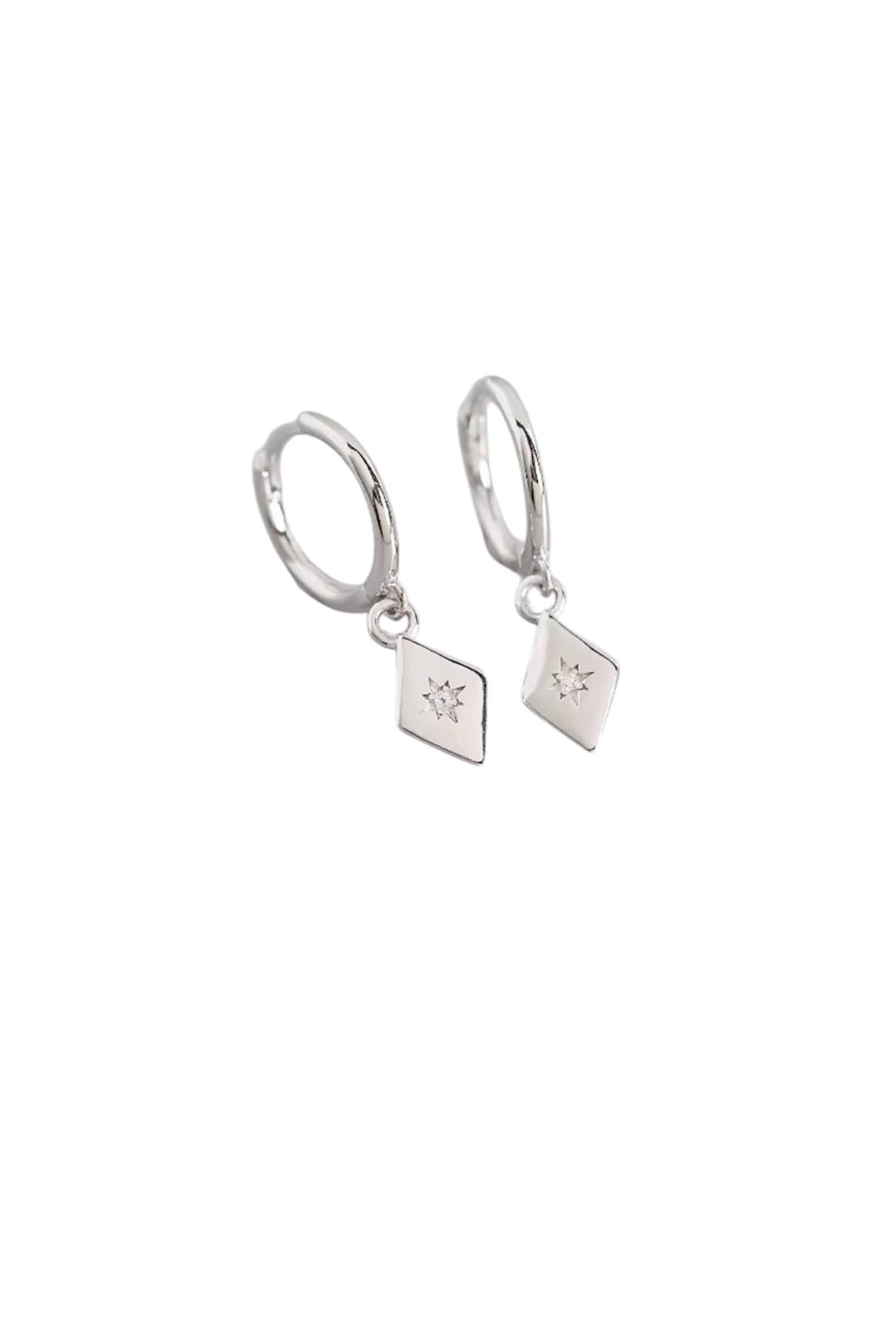 Maraux Petite Diamond-Shaped Huggie Earrings