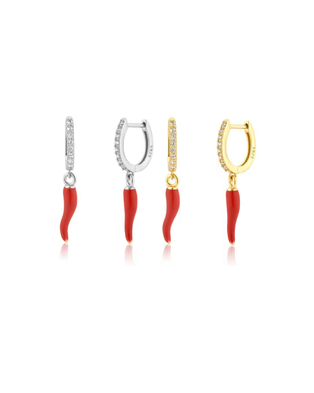 Red Cornicello Hot Chili Earrings
