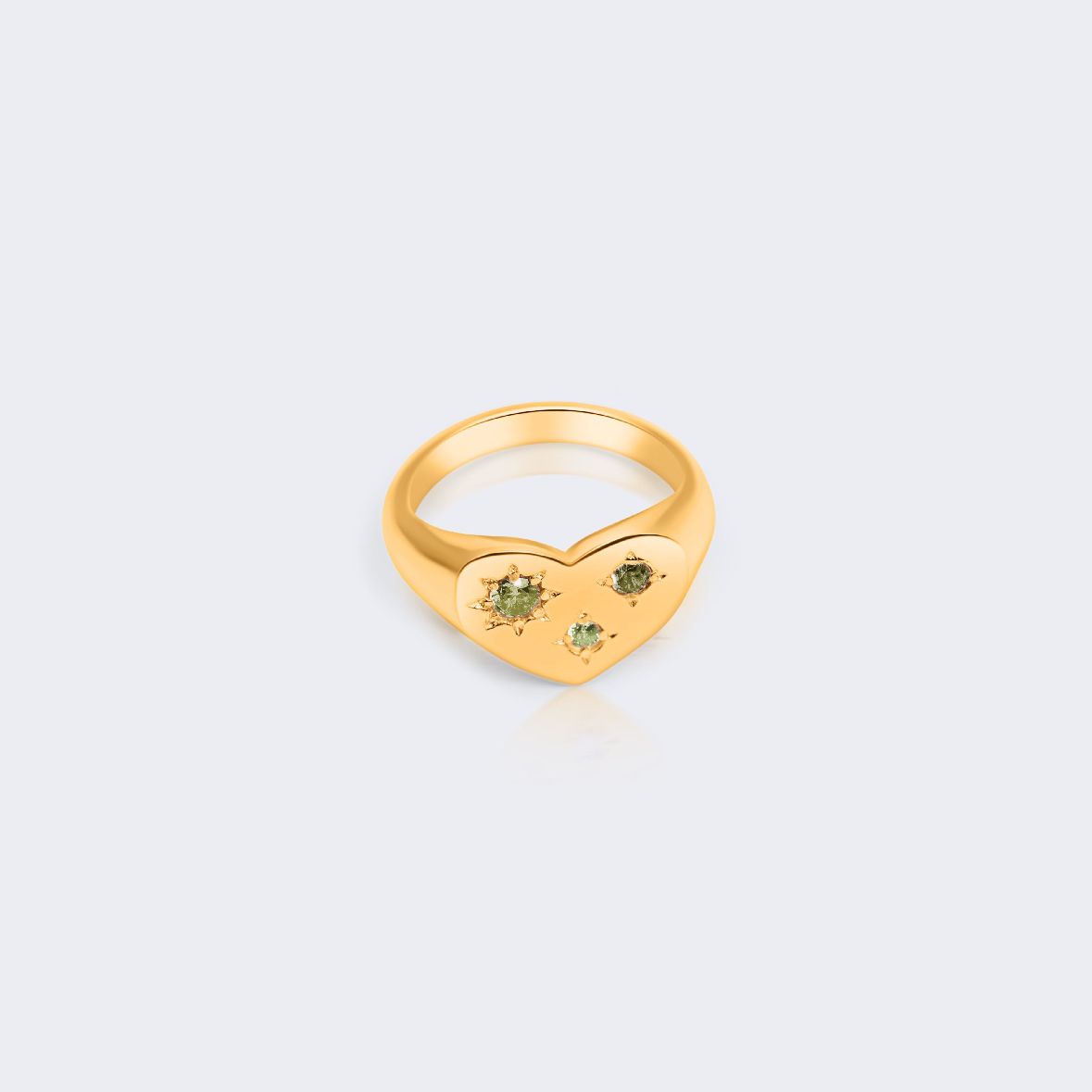 Sophie Green Heart Signer Ring