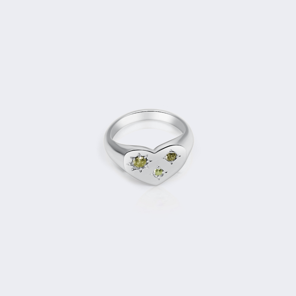 Sophie Green Heart Signer Ring