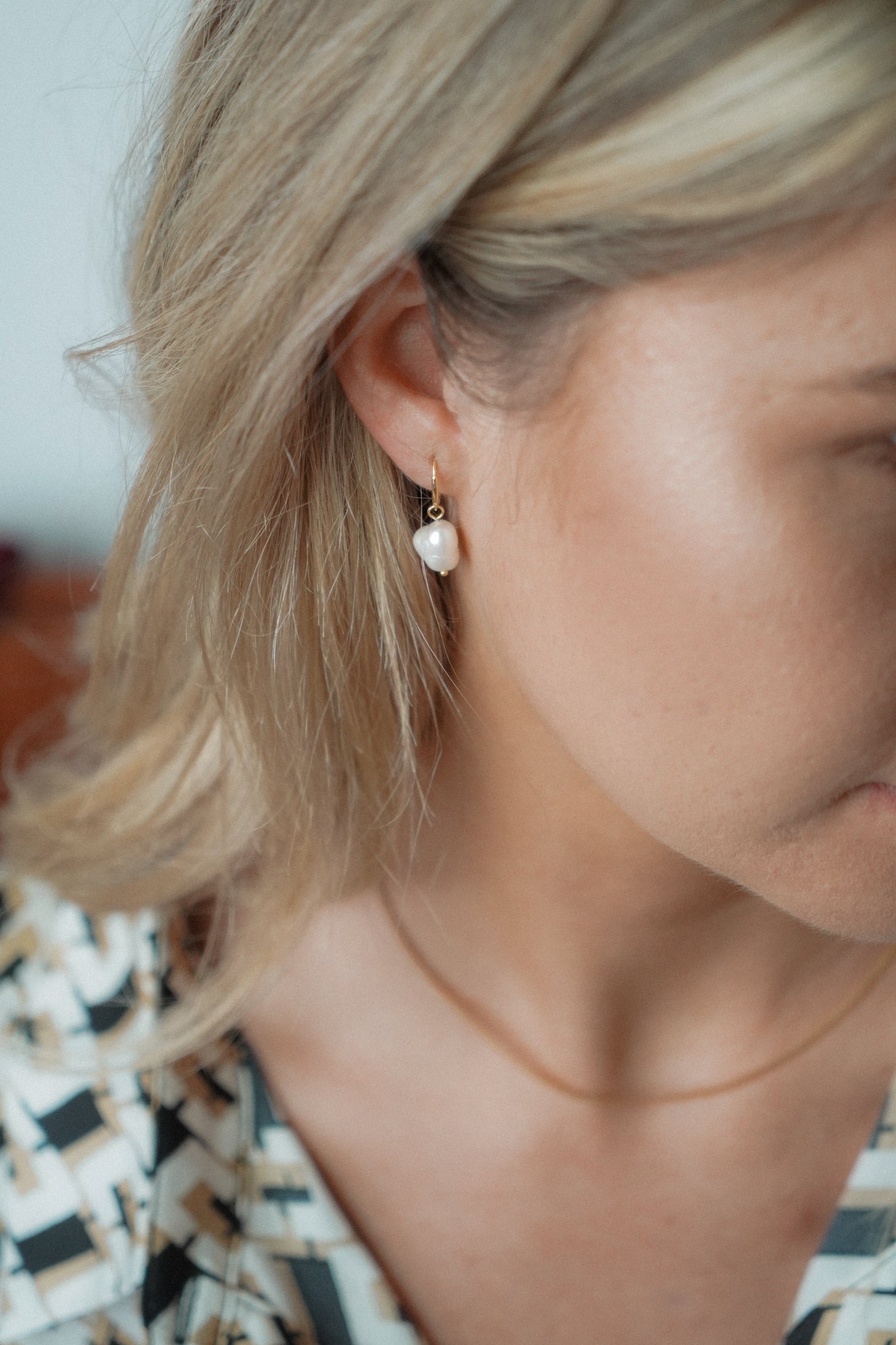 Ané Pearl Huggie Earrings MarauxJewellery