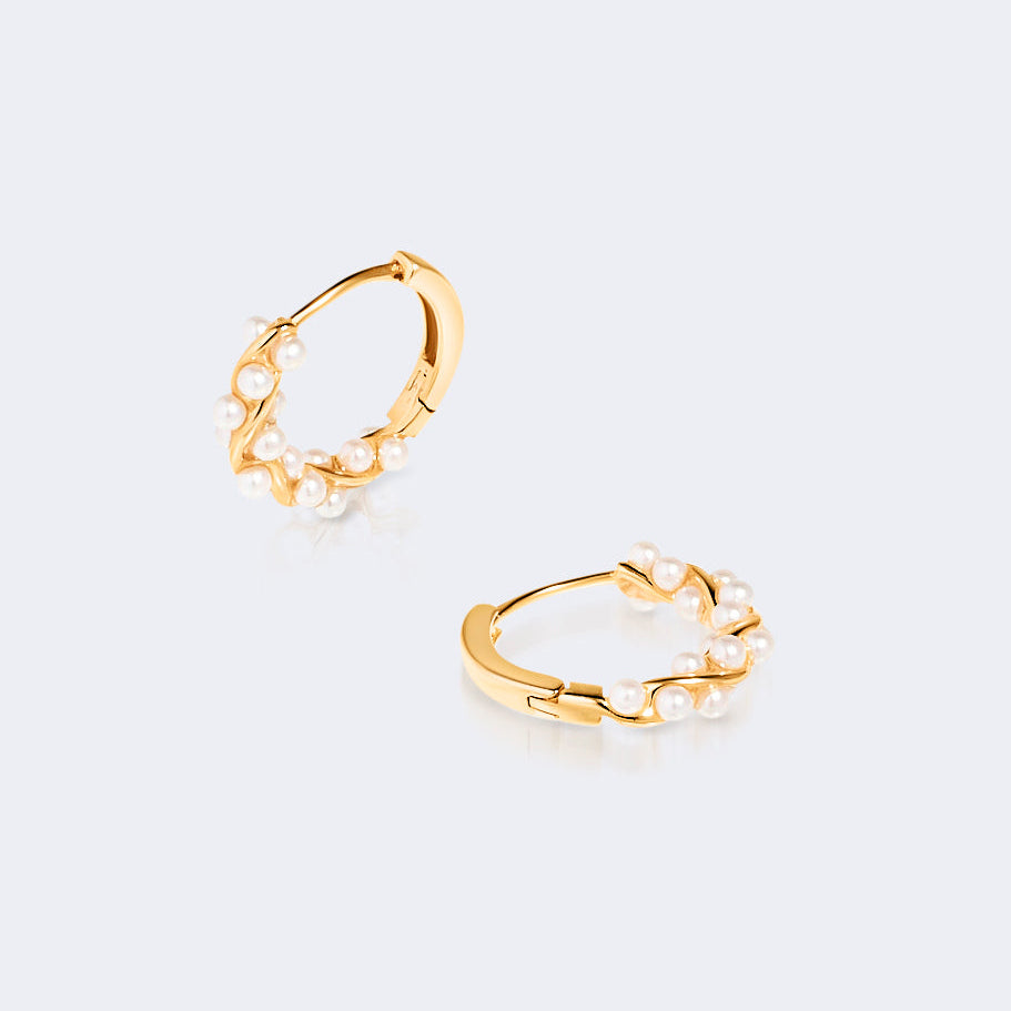 Leah pearl earrings in gold vermeil elegant timeless design