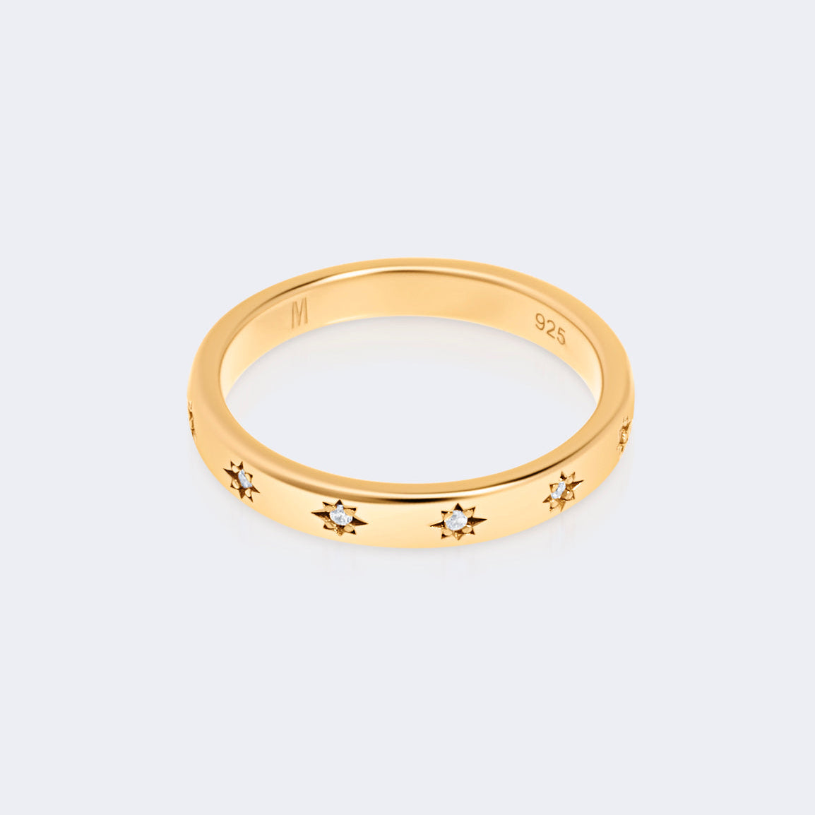Celeste star band ring in gold vermeil celestial design