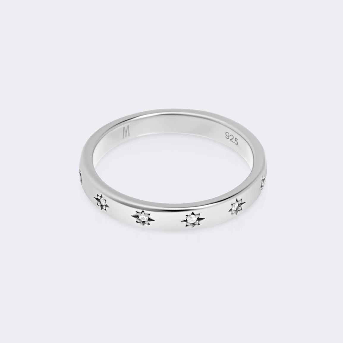 Sterling silver star ring elegant minimalist band style