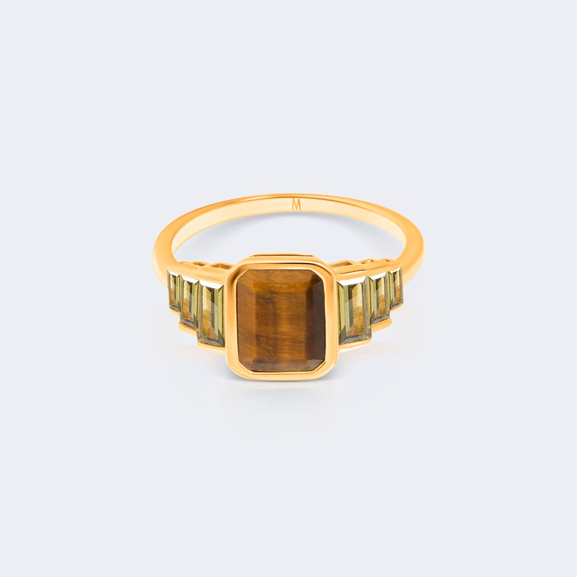 Tiger lily ring in gold vermeil Art Deco inspired design