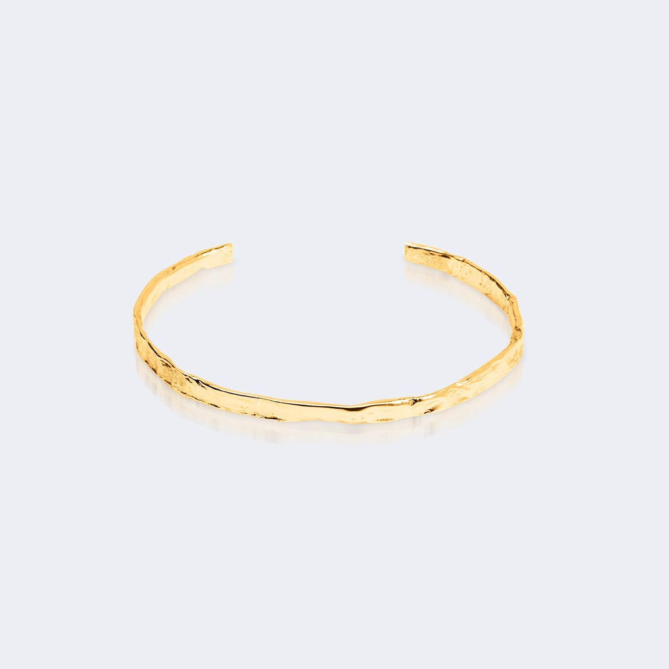 Olivia hammered cuff bracelet in gold vermeil textured finish