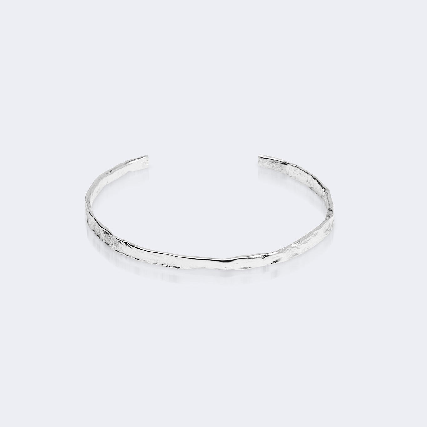 Sterling silver hammered cuff bracelet modern minimalist design