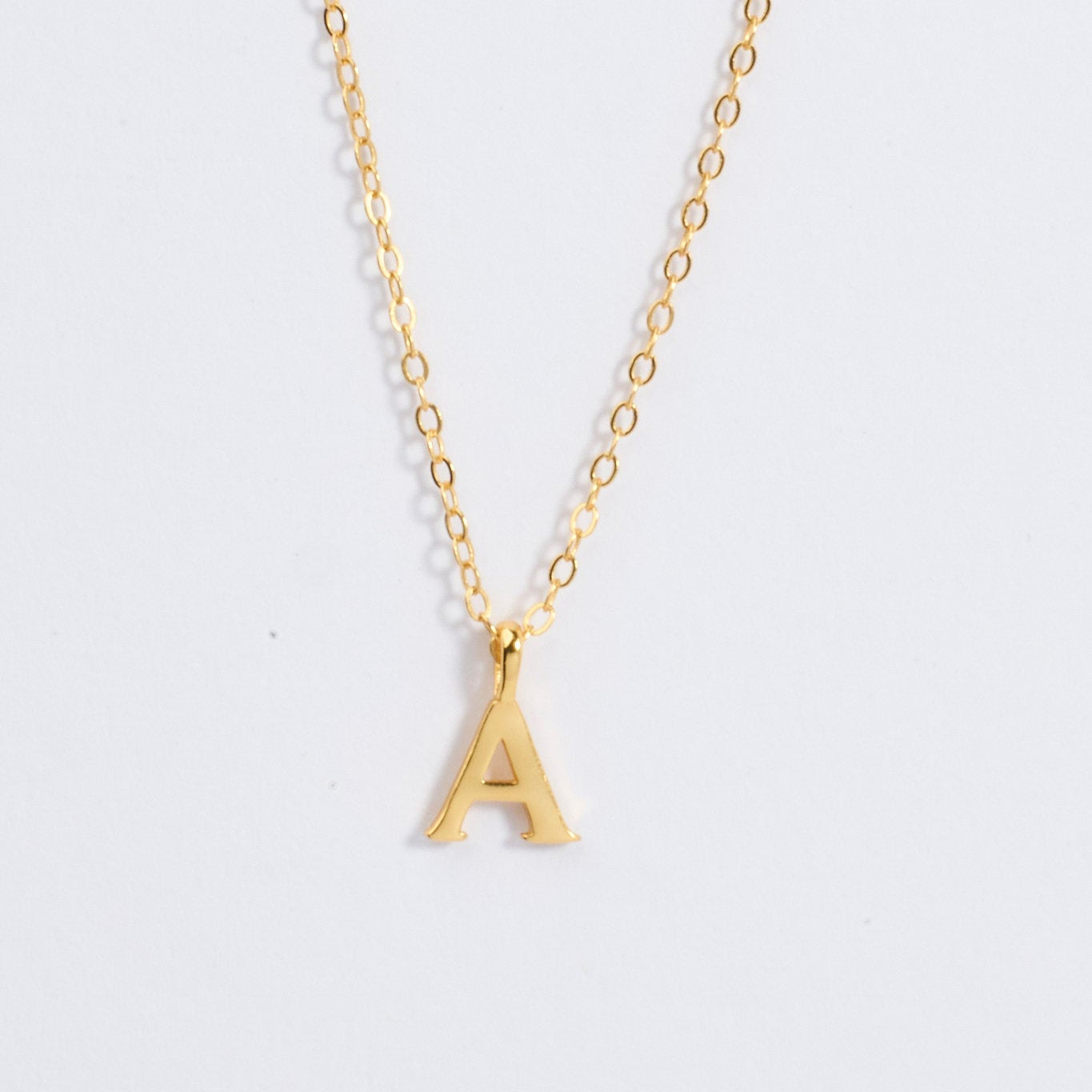 Minimal Letter Initial A-Z pendant & chain MarauxJewellery