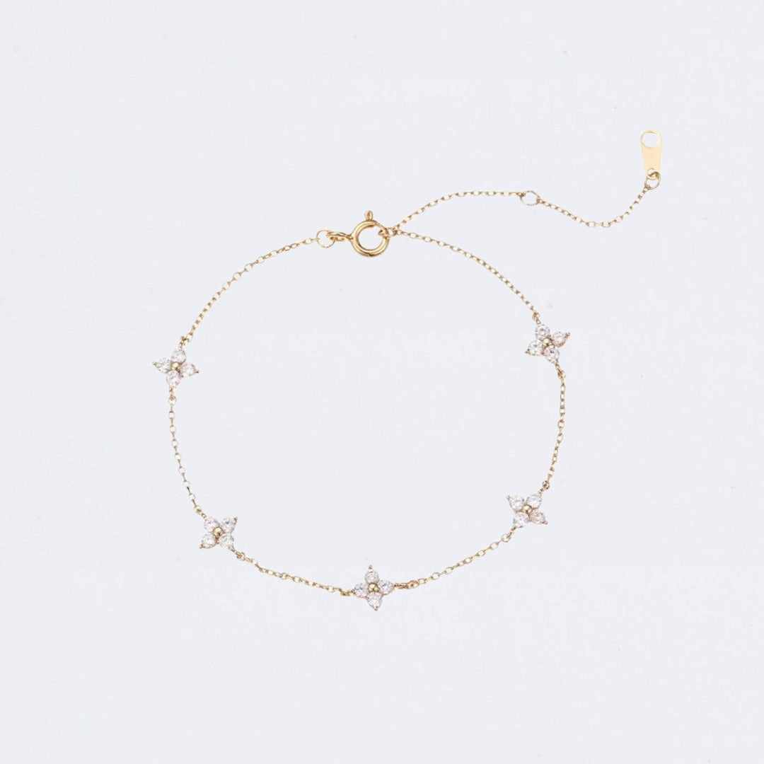 clover gold and sterling silver bracelet