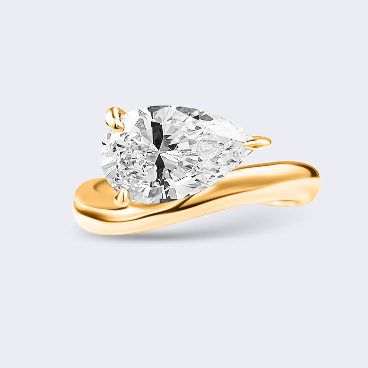 Ayla pear cut ring in gold vermeil elegant gemstone design
