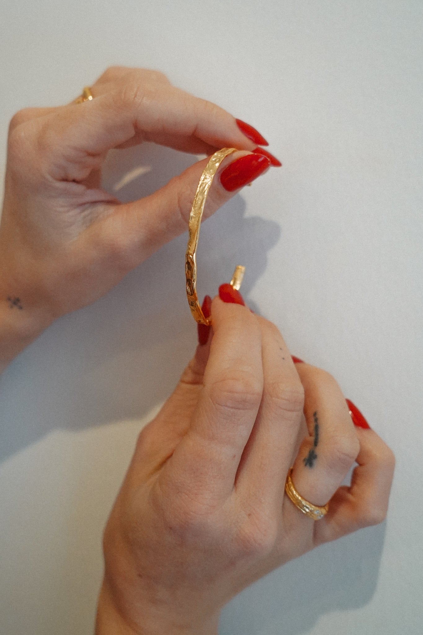 Olivia Hammered Cuff Bracelet MarauxJewellery