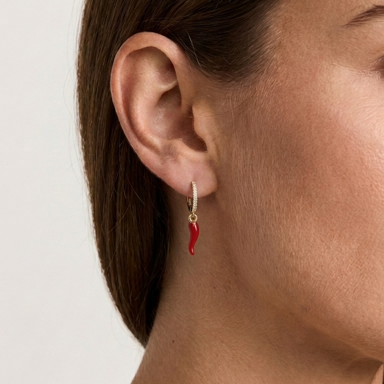 Red Cornicello Hot Chilli Earrings MarauxJewellery
