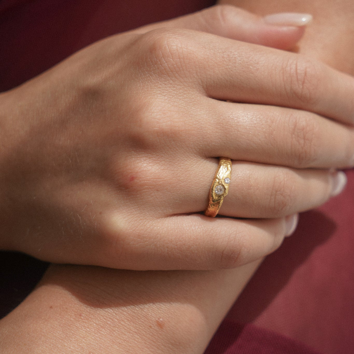 Olivia ring in gold vermeil elegant minimalist style