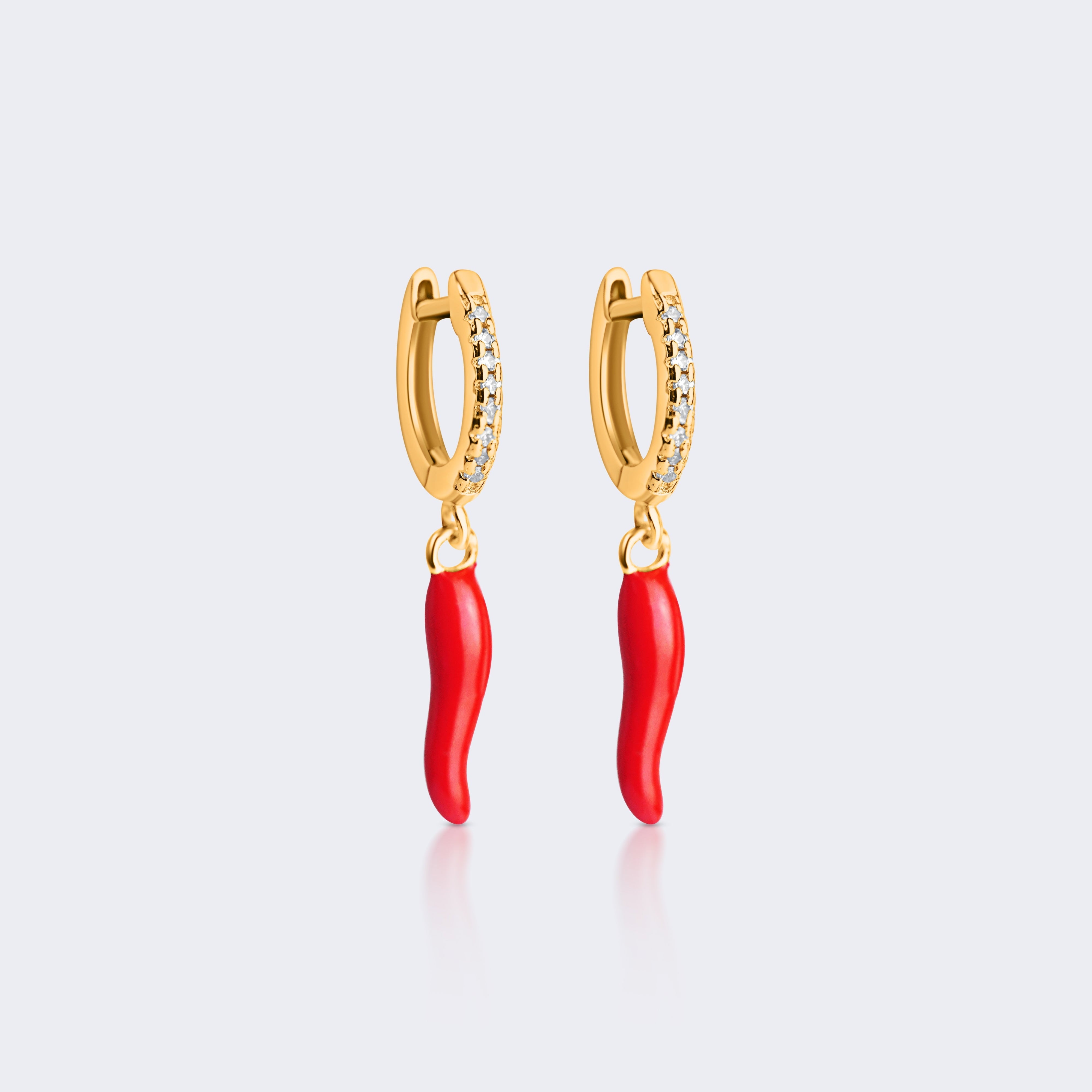 Red Cornicello Hot Chilli Earrings MarauxJewellery