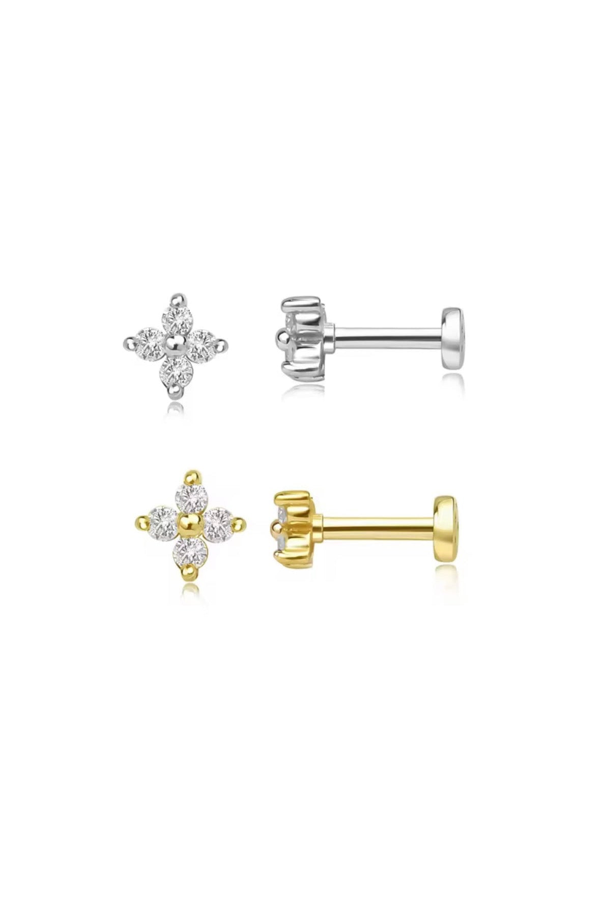 Clover studs Flat back MarauxJewellery
