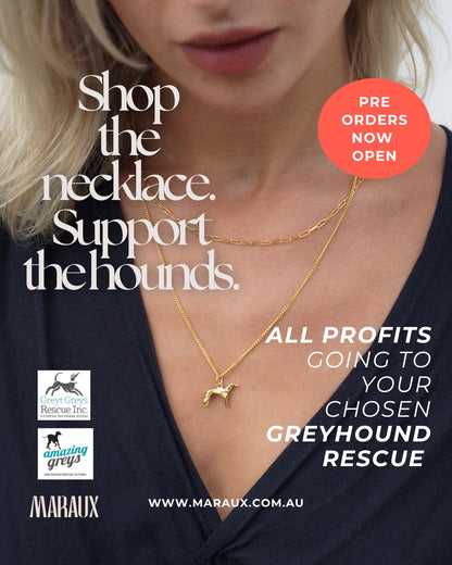 Greyhound Rescue Pendant with Curb Chain