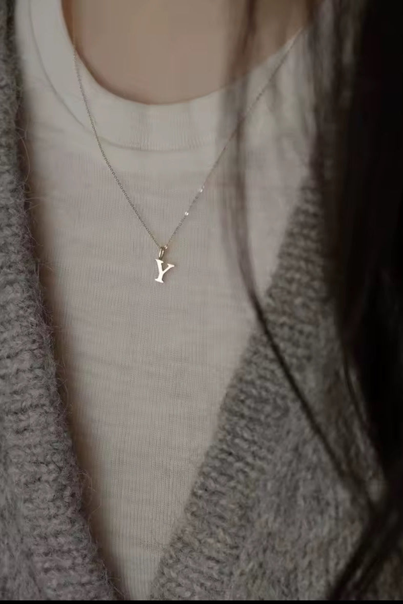 Plain Letter Alphabet A-Z pendant & chain MarauxJewellery