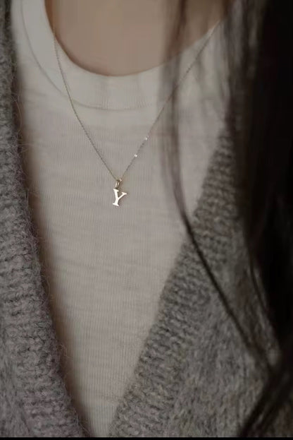 Plain Letter Alphabet A-Z pendant & chain MarauxJewellery