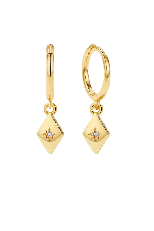 Maraux Petite Diamond-Shaped Huggie Earrings