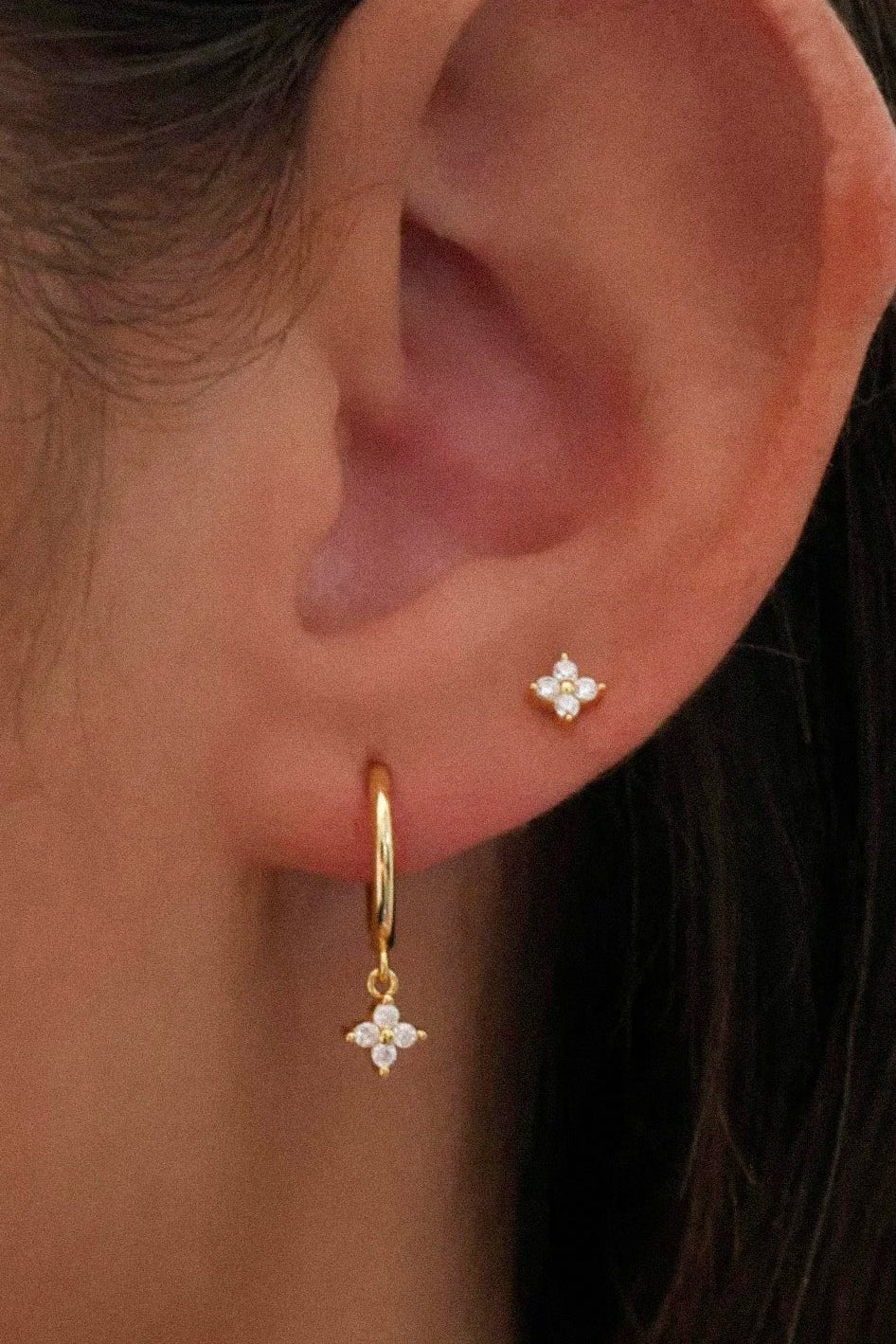 Clover studs Flat back Maraux Jewellery