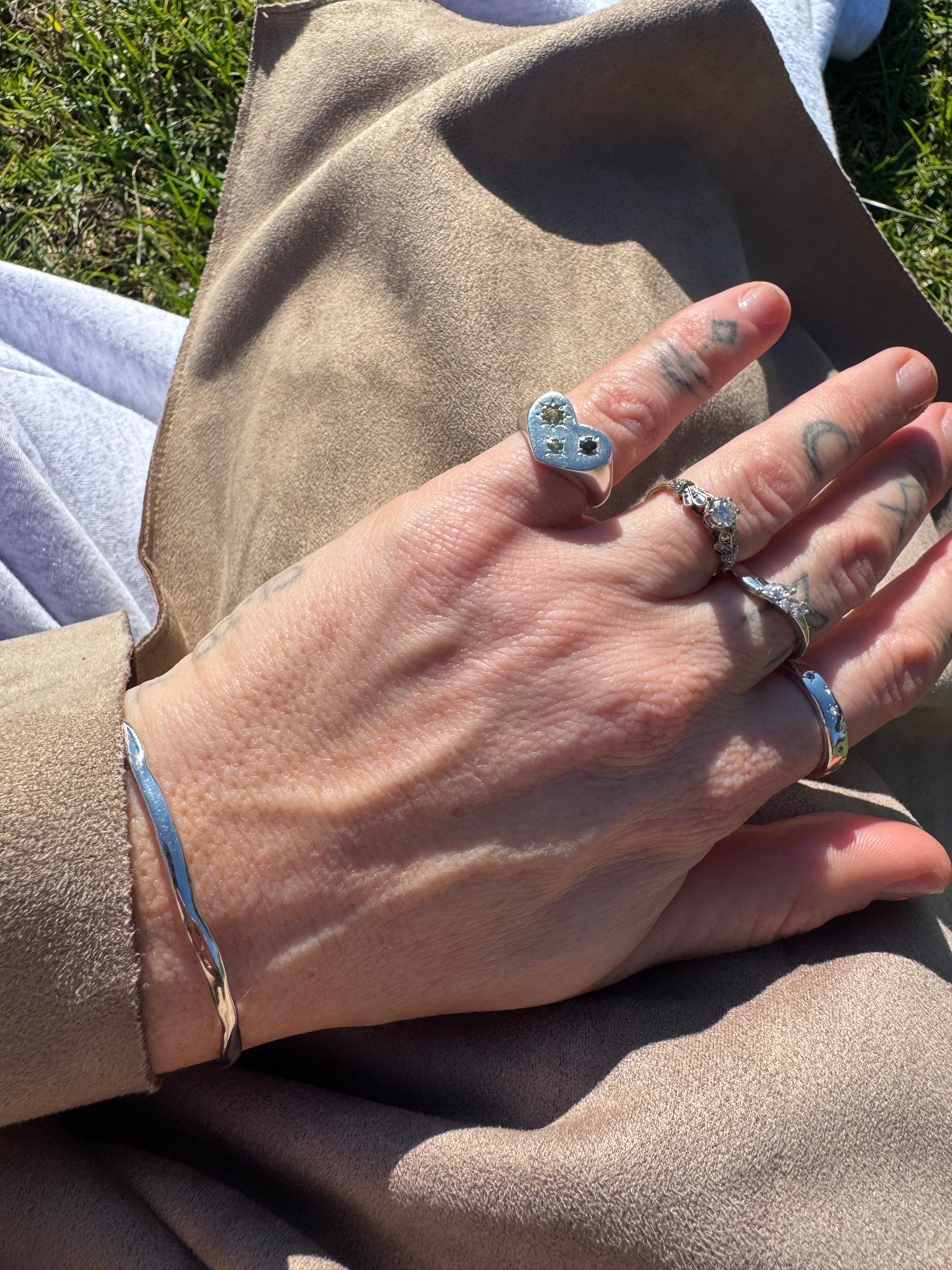 Sophie Green Heart Signer Ring