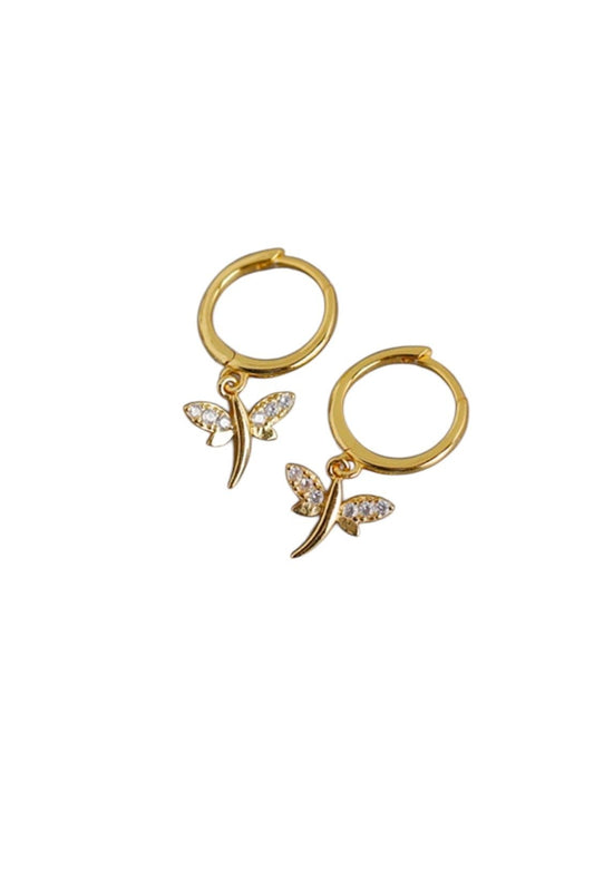 Maraux Dragonfly Huggie Earrings