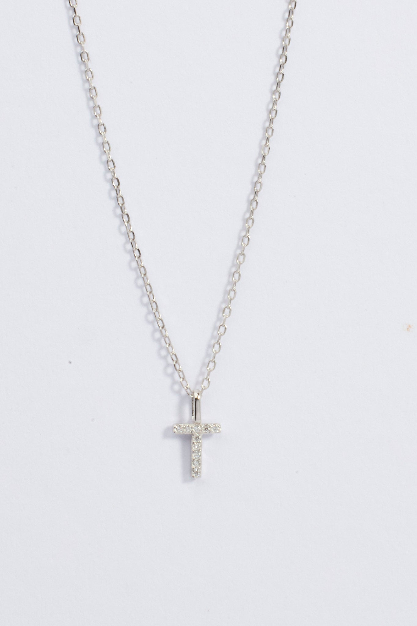 Letter Initial A-Z pendant and chain with Zircons. MarauxJewellery