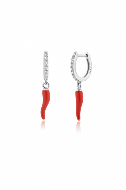 Red Cornicello Hot Chili Earrings