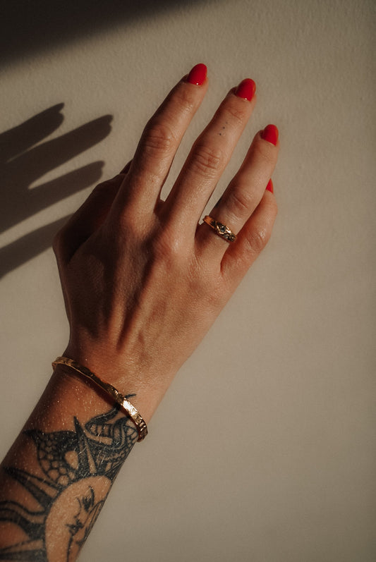 Olivia Hammered Cuff Bracelet MarauxJewellery