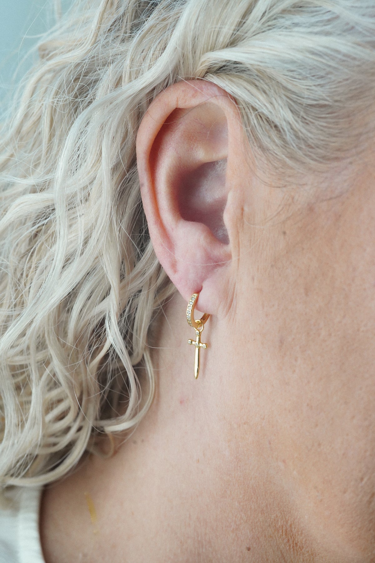 Sword Huggie Earrings