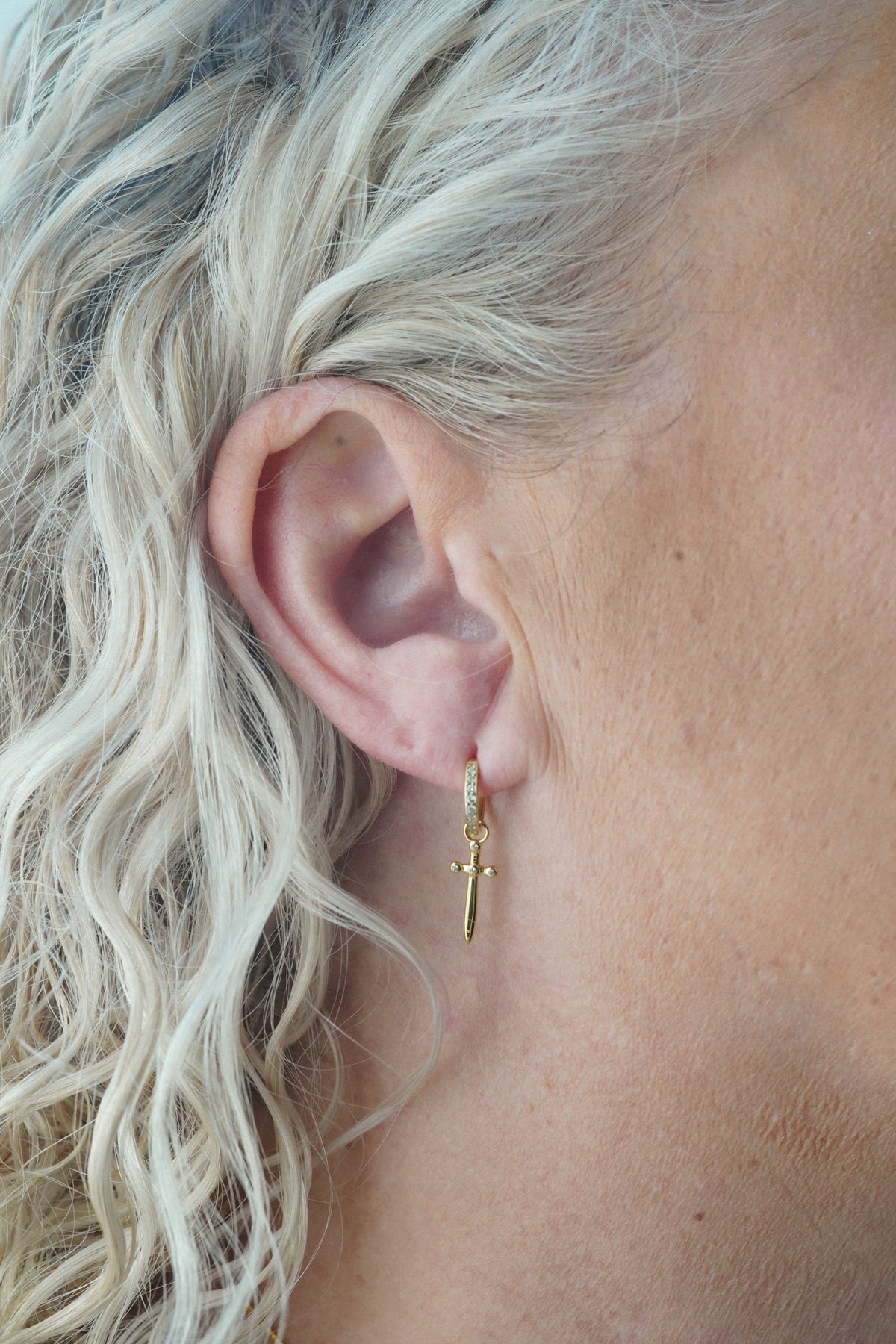 Sword Huggie Earrings