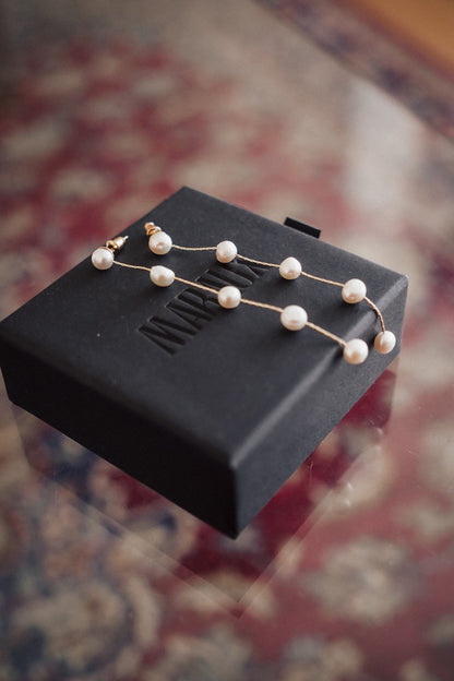 Maraux 5 tier Cascading Pearl Earrings