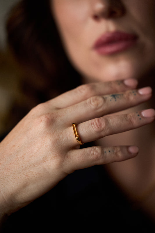 Maraux Classic Soho Retro Ring — Citrine Orange