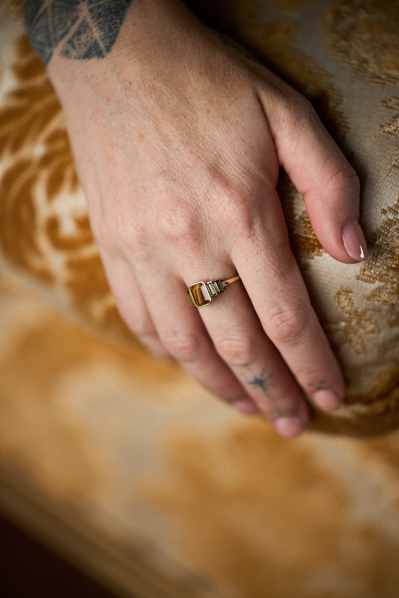 Maraux Tiger Lily Art Deco Inspired Ring