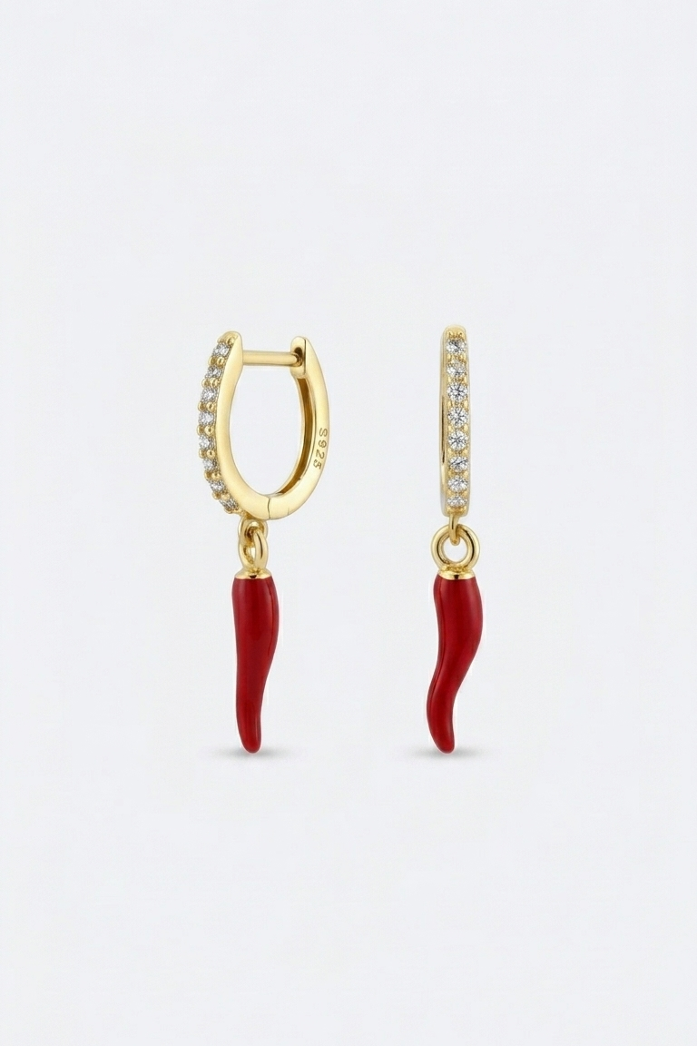 Red Cornicello Hot Chilli Earrings MarauxJewellery