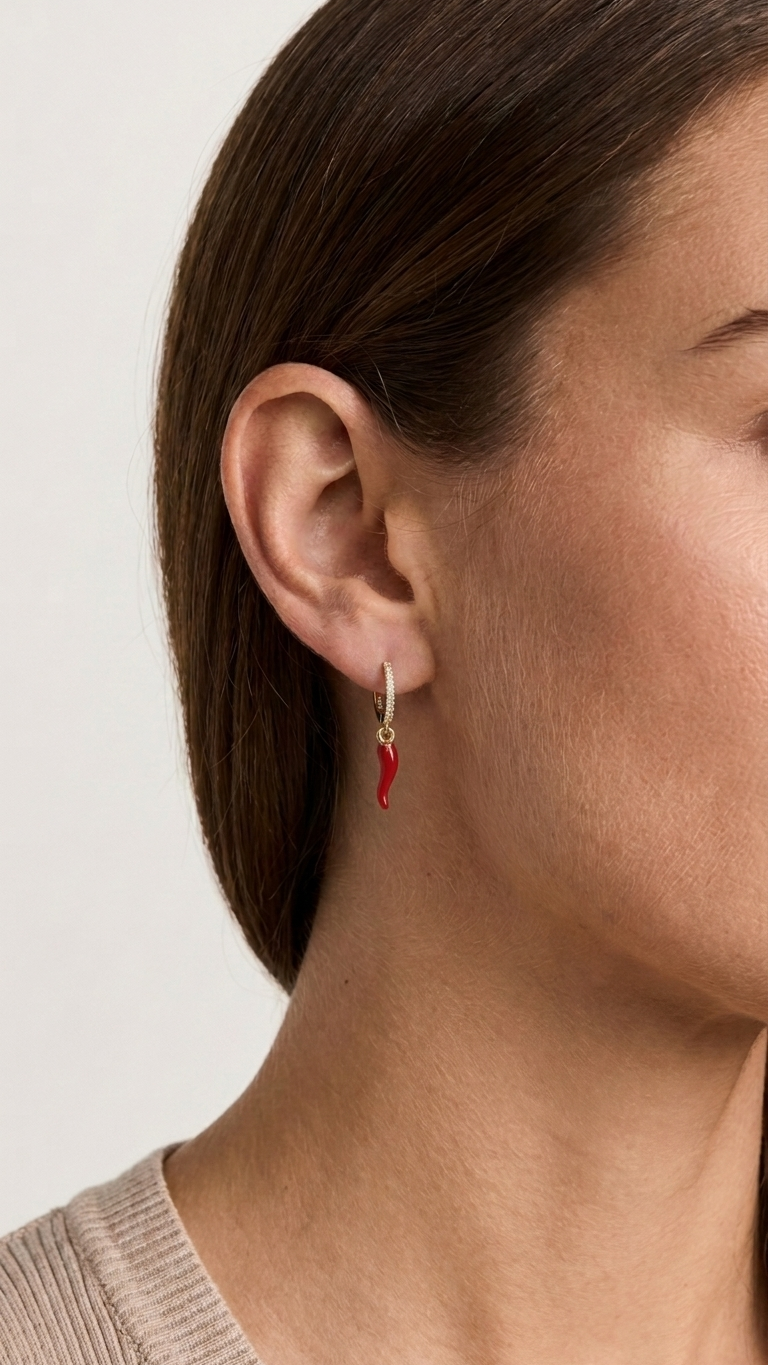 Red Cornicello Hot Chilli Earrings MarauxJewellery