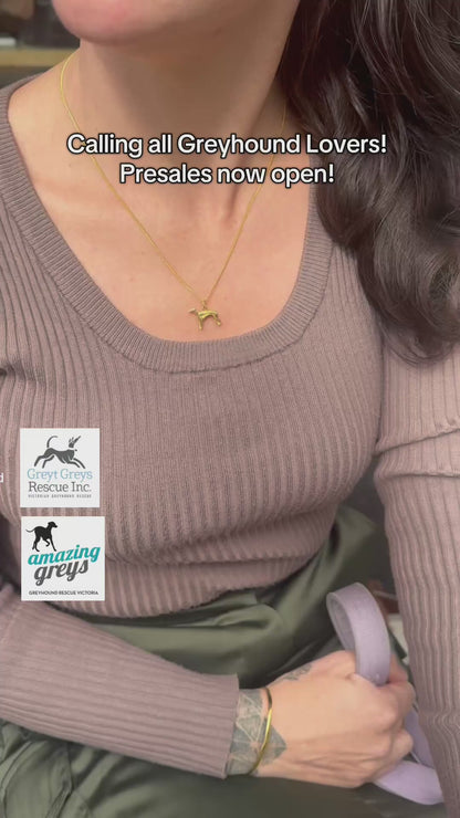 Greyhound Rescue Pendant with Curb Chain